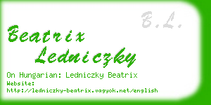 beatrix ledniczky business card